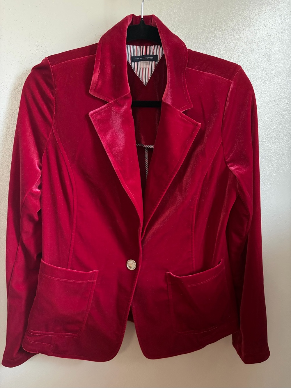 Tommy Hilfiger Deep Red Velvet Blazer